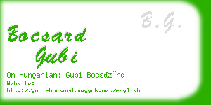 bocsard gubi business card